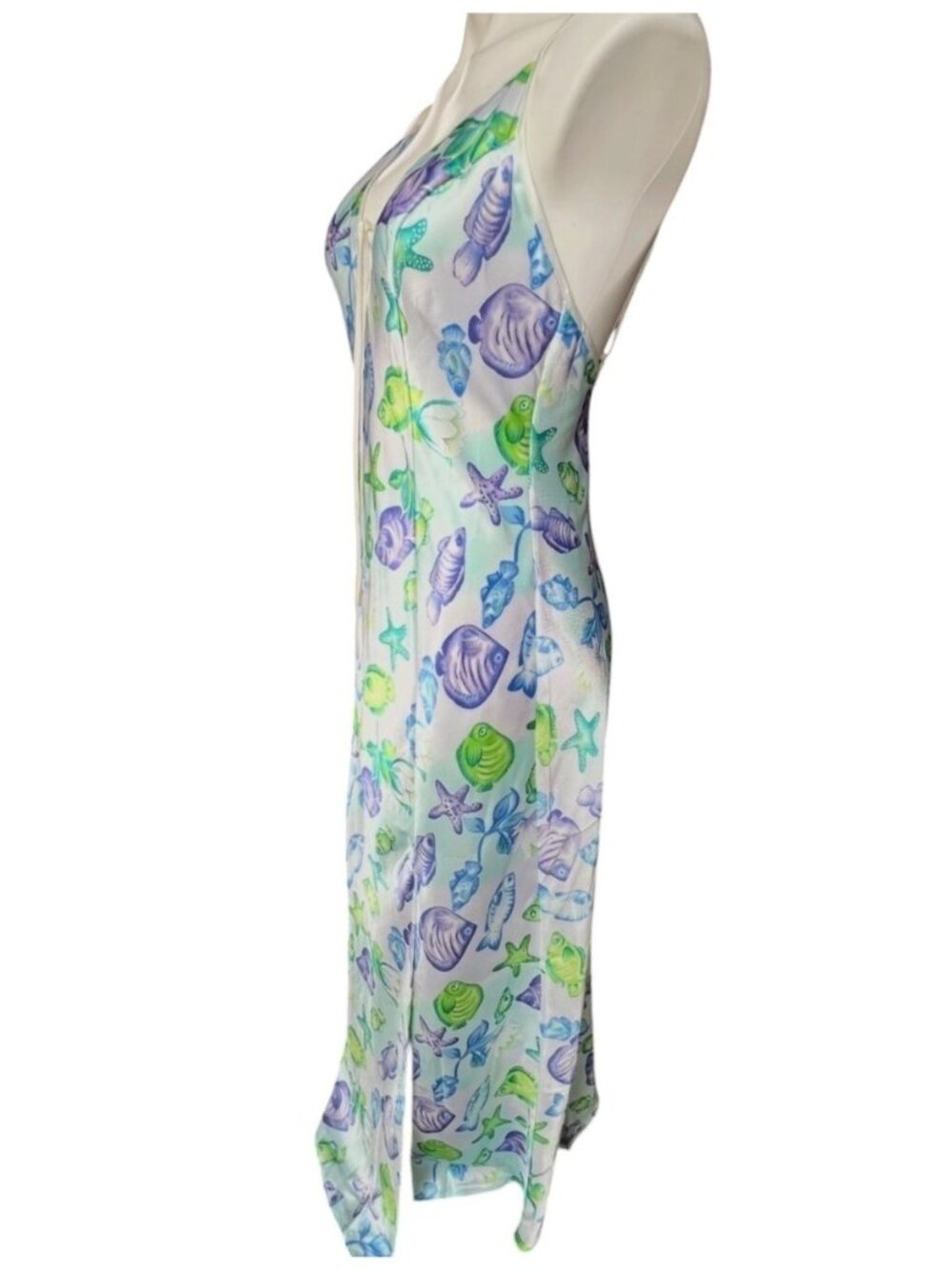 Victorias Secret Slip Dress Women's Size M Satin Blue Green Purple Adj. Straps - Picture 5 of 12
